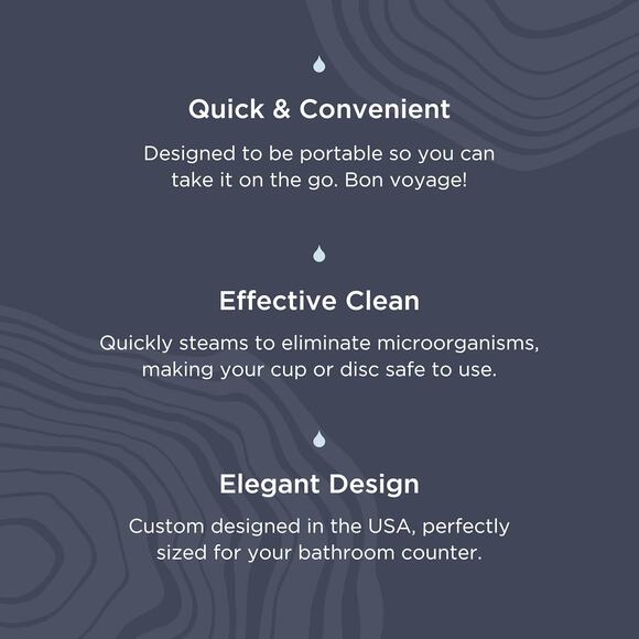 New Saalt Menstrual Cup Steamer Period Cup & Disc Sanitizer Arctic Mist w/ Cord - Picture 4 of 7